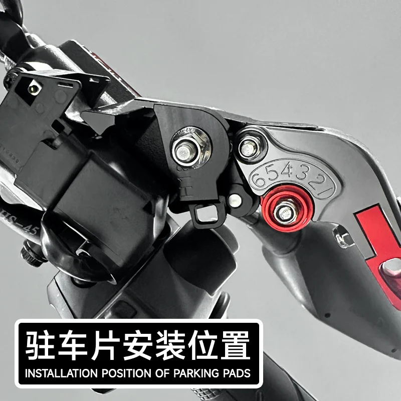 CHEKIS echtes Motorradzubehör für HONDA PCX125 PCX160 ABS-Version spezielle modifizierte Bremshupe mit Feststellfunktion Bremshebel Feststellbremshebel Handbremse verstellbarer Griff faltbarer Dosengriff – Detail 9