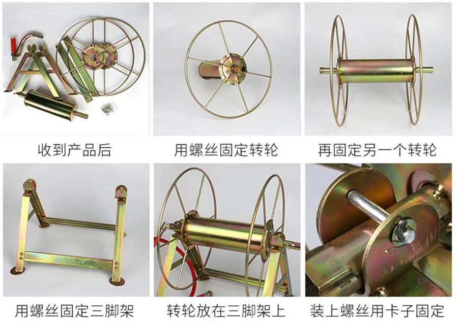 Light Duty Hose Reel Portable Hand-push Water Pipe Cart 4S Shop Car Wash  Garden Irrigation System Storage Rack Hose Reel Car