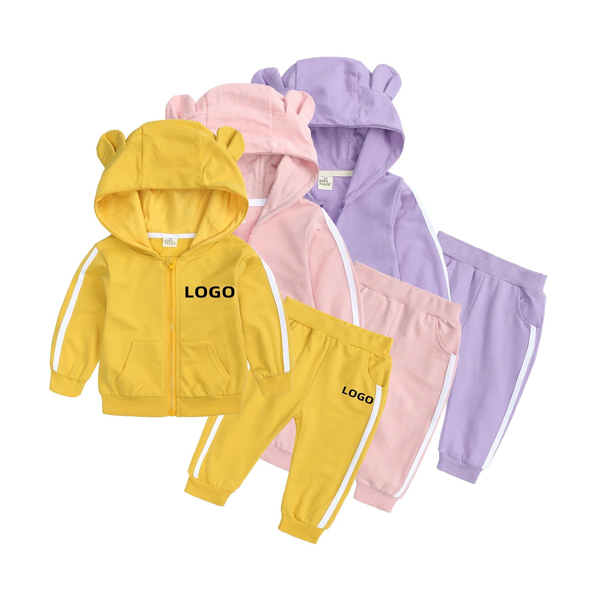 Baby Boy Girl 2PCS Tracksuit Set Toddler Zipper Sweatshirt and