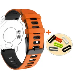 20mm Adjustable Silicone Smart Watch Strap - 20mm Width (Orange and black)