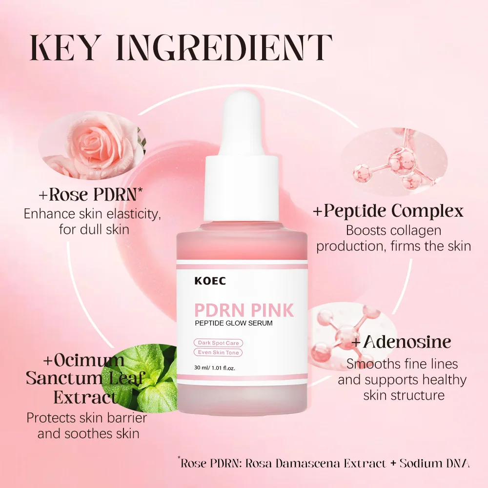 2pcs Rose Peptide Glow Serum Niacinamide, Hydrating & Moisturizing & Firming, Uneven Skin Tone 4
