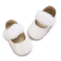 Baby Shoes Girls' Newborn White Series Forefoot Shoes PU Leather Flat Bottom Soft Sole Baby Shoes Bow Baby Princess Shoes 3