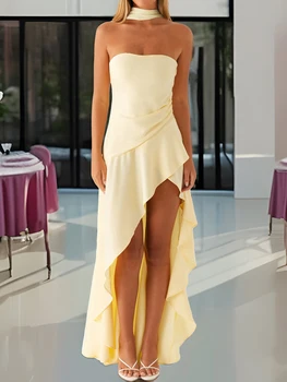 Women s Elegant Off-Shoulder Maxi Dress with Floral Print and Ruffled Hemline Perfect for Summer Parties and Events 2