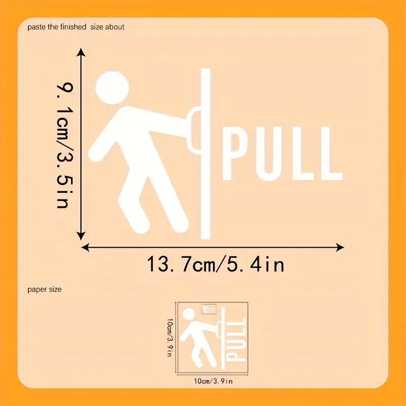 2PCS 슬라이딩 도어 표지판 레스토랑 사무실 공공 공간 유리 도어 장식을위한 자체 접착 PVC 투명 비닐 스티커