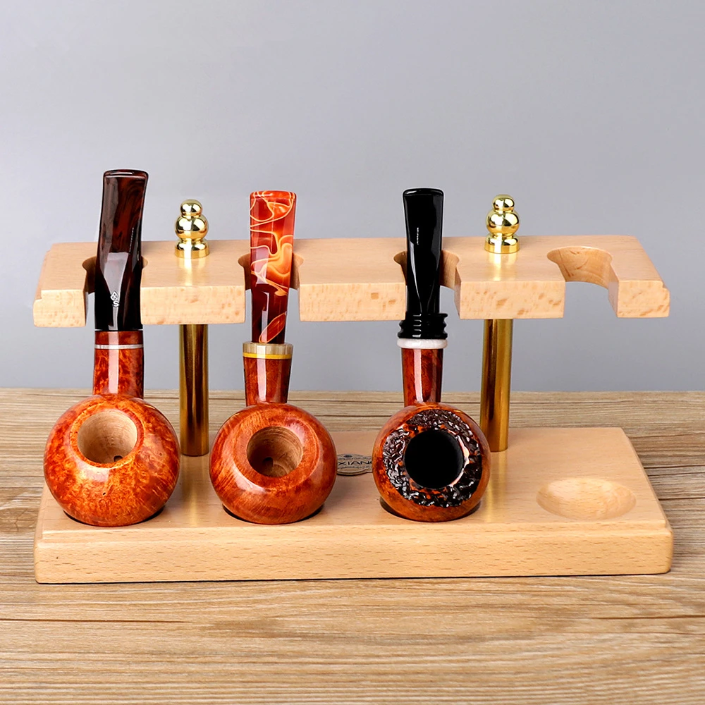 Detém 4 peças de madeira maciça tubo rack exibição tubos suporte ...