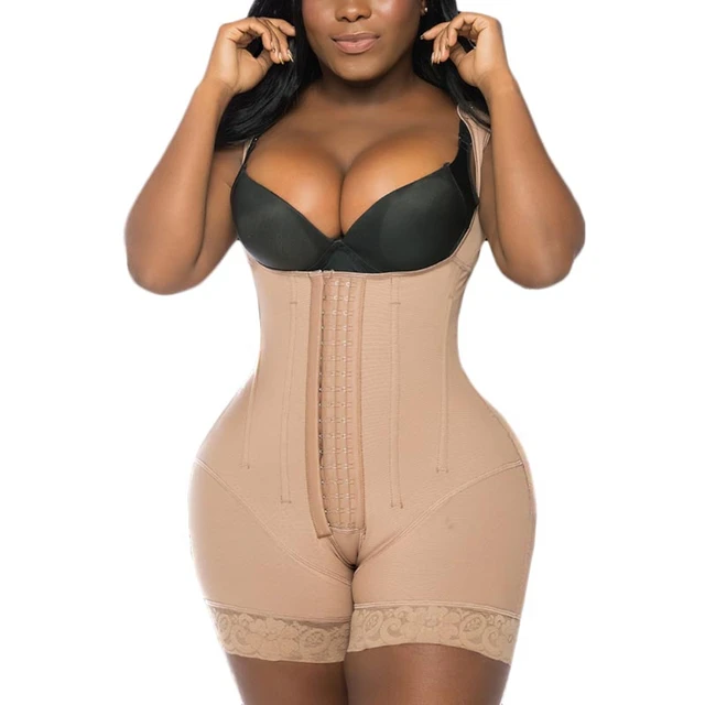 Postpartum Girdle Shapewear for Women Postoperative Compressed Skims  Bodysuit Fajas Slimming Corset Full Body Shaper (Color : Khaki, Size :  Small)