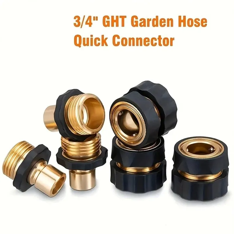 Garden Hose Connector 1set Garden Hose Quick Release Connect Coupler Metal Hose Fitting Quick Connector 3/4