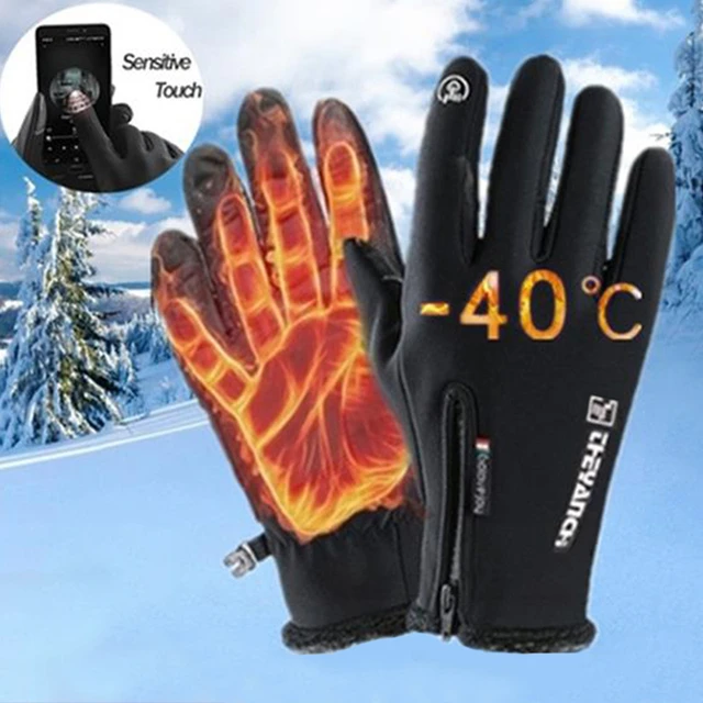 1 Pair Warm And Waterproof Cold-Proof Non-Slip Fishing Gloves, Warm Plush  Finger Gloves Suitable For Winter Fishing, Cycling, Skiing