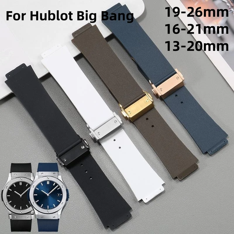 Silicone Watch Strap with Stainless Steel Folding Buckle Bracelet