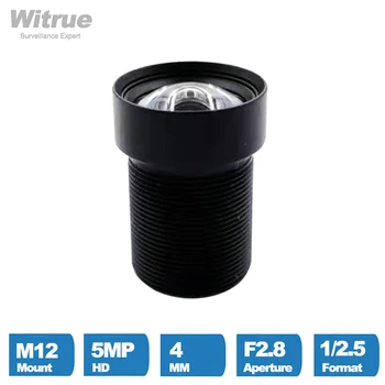 Witrue 무왜곡 렌즈, 액션 CCTV 카메라용, 4mm 의 5MP M12 마운트, F2.8, 650nm IR 필터 렌즈, 1/2 인치