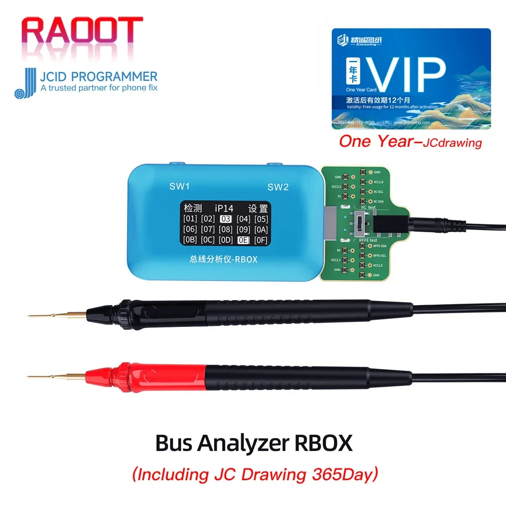 

JC JCID RBOX Bus Analyzer Signal Failure Detection For iPhone Android Quick Positioning Motherboard Repair with Drawing Bitmap