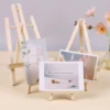 Wooden Mini Easel Frame Artist's Work Photos Craft Desktop Triangle Trapezoid Display Stand Painting Drawing Easel Party Decor 1