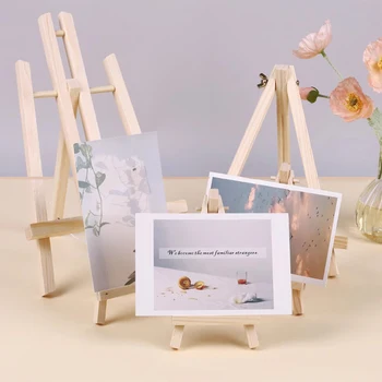 Wooden Mini Easel Frame Artist's Work Photos Craft Desktop Triangle Trapezoid Display Stand Painting Drawing Easel Party Decor 1