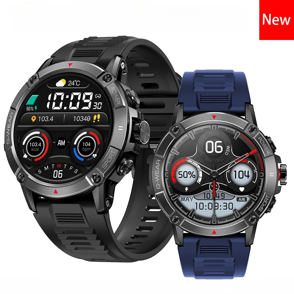 

2023 New Men's Outdoor Sports Compass Smart Watch 5ATM Waterproof Bluetooth Call AI voice assistant Watches for Men Fitness
