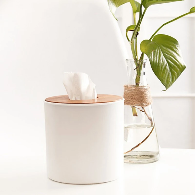 Wooden Tissue Box Napkin Holder Cover Toilet Paper Handkerchief Case Solid Simple Stylish Wood Home Car Wipe Organizer Container 2
