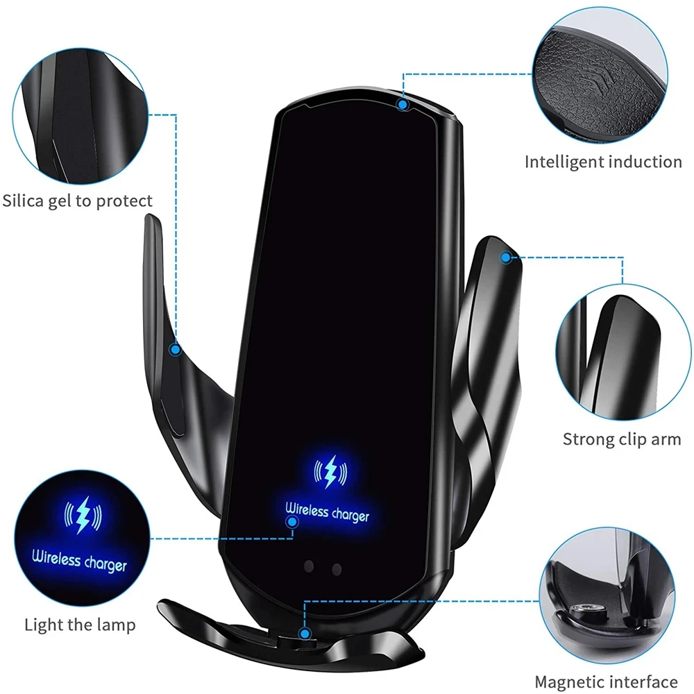 15W Car Wireless Charger Magnetic USB Automatic Mount Phone Holder For iPhone Samsung Xiaomi Infrared Induction Fast Charging