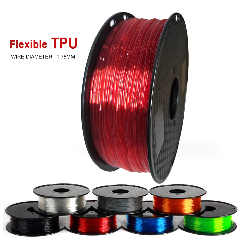 Flexible filament for 3D printing,Precisione dimensionale +/- 0,02 mm SIENOC 1.75 mm Filamento flessibile TPU per la Stampa 3D 1KG Spool Arancia 