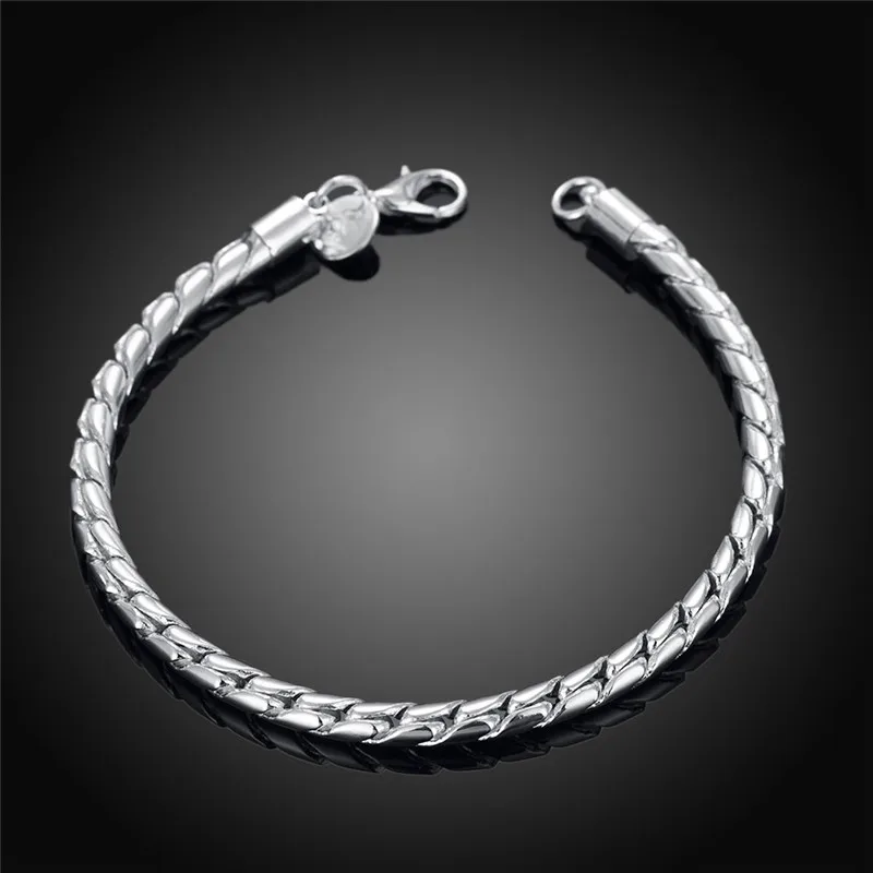 アクセサリー EURO Vintage Snake chain Silver Bracelet 6 to 8.5 Inch 4.5mm Amazing Vintage Style Snake Chain Design