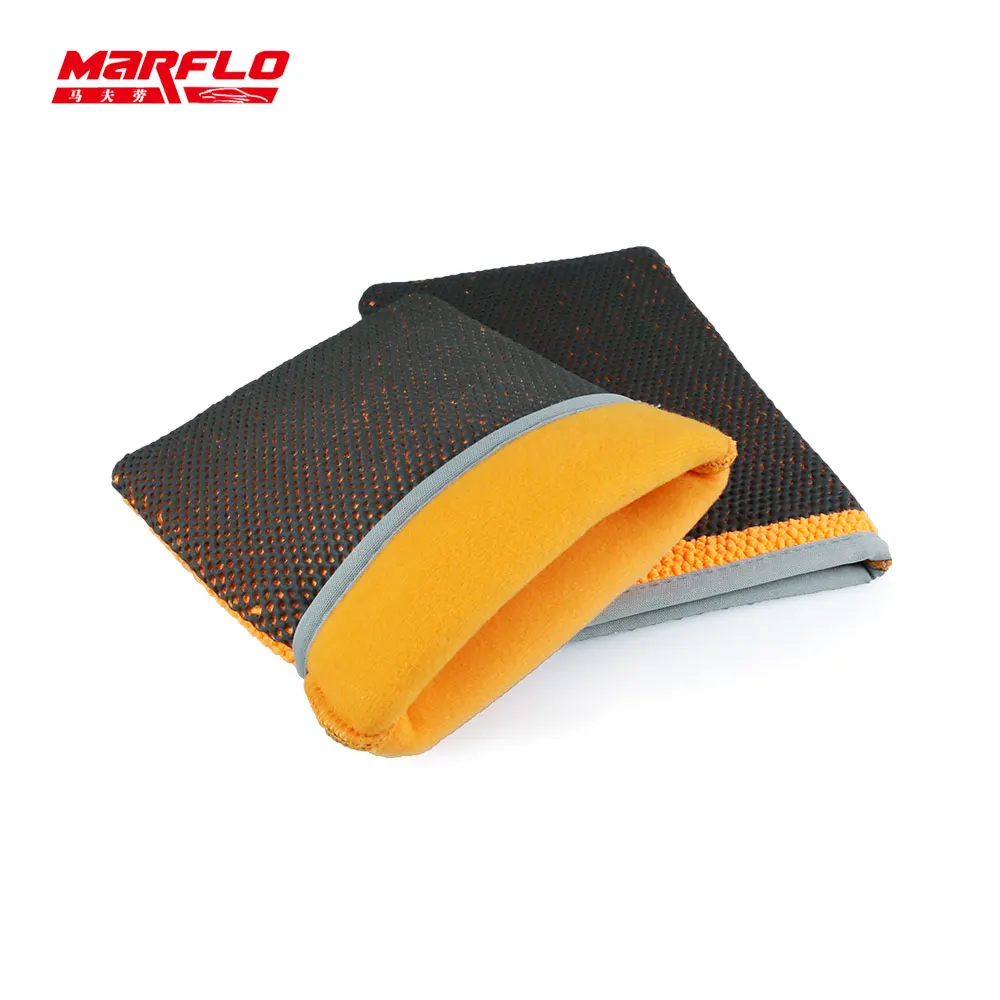 Car Cleaning Gloves Microfiber Car Mitt Microfiber Cleaning Gloves Microfiber Washing Gloves Microfiber Gloves Car Cleaning Magic Clay Bar Washing Gloves Tools Auto Care Car Detailing Clean Cloth Marflo Polish Orange Mitt