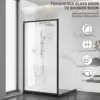 Shower Semi-Framed Glass Panel, 34"" W X 74"" H Shower Screen, 5/16"" (8Mm) Tempered Glass Shower Door, Fit For Walk-In 2