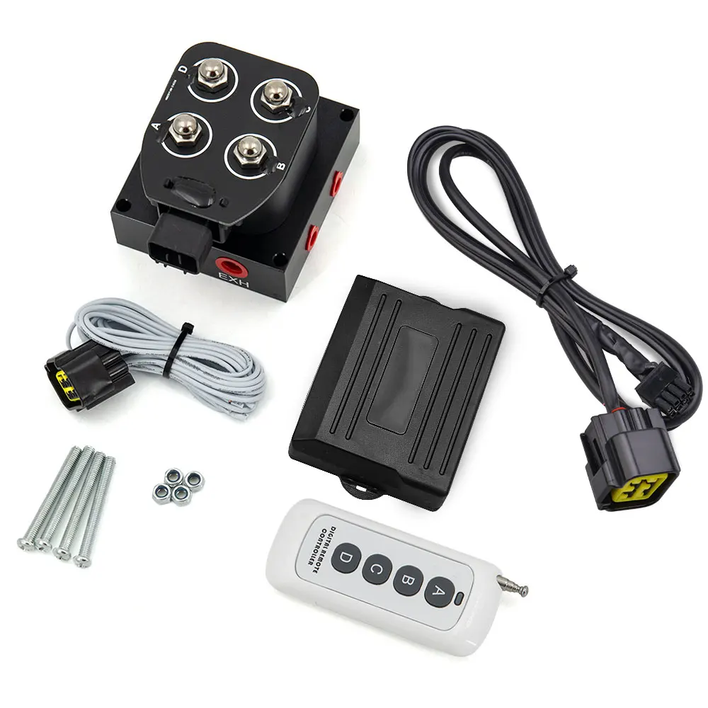 

Universal 12v 0-200psi Solenoid Valve Air Ride Suspension Manifold Valve with Remote Controller Modified Car Accessories