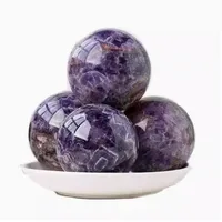 5-8cm Natural Dream Amethyst Ball Polished Globe Massaging Ball Reiki Healing Stone Home Decoration 1