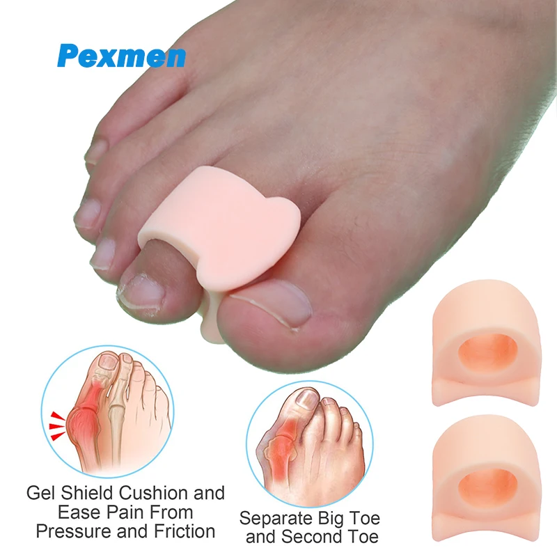 

Pexmen 2/4Pcs Toe Separator for Overlapping Toes Hammer Toe Straightener Correct Toes Big Toe Alignment Bunion Relief Toe Spacer