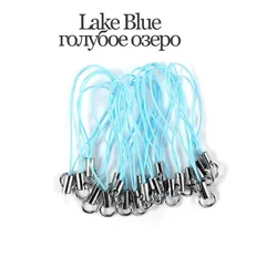 Assorted Pack of Lanyard Straps with Lobster Clasp Keychain Hooks - Decorative Keyring and Charm Set Accessories - 20Pcs (Lake Blue)
