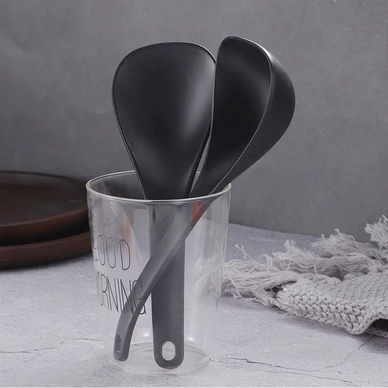 silicone rice spoon,cooking spoons Haning Alloy Non Stick Rice Spoons Rice shovel Spatula Long Deep Soup Scoop Kitchen Utensil Multifunctional Cooker