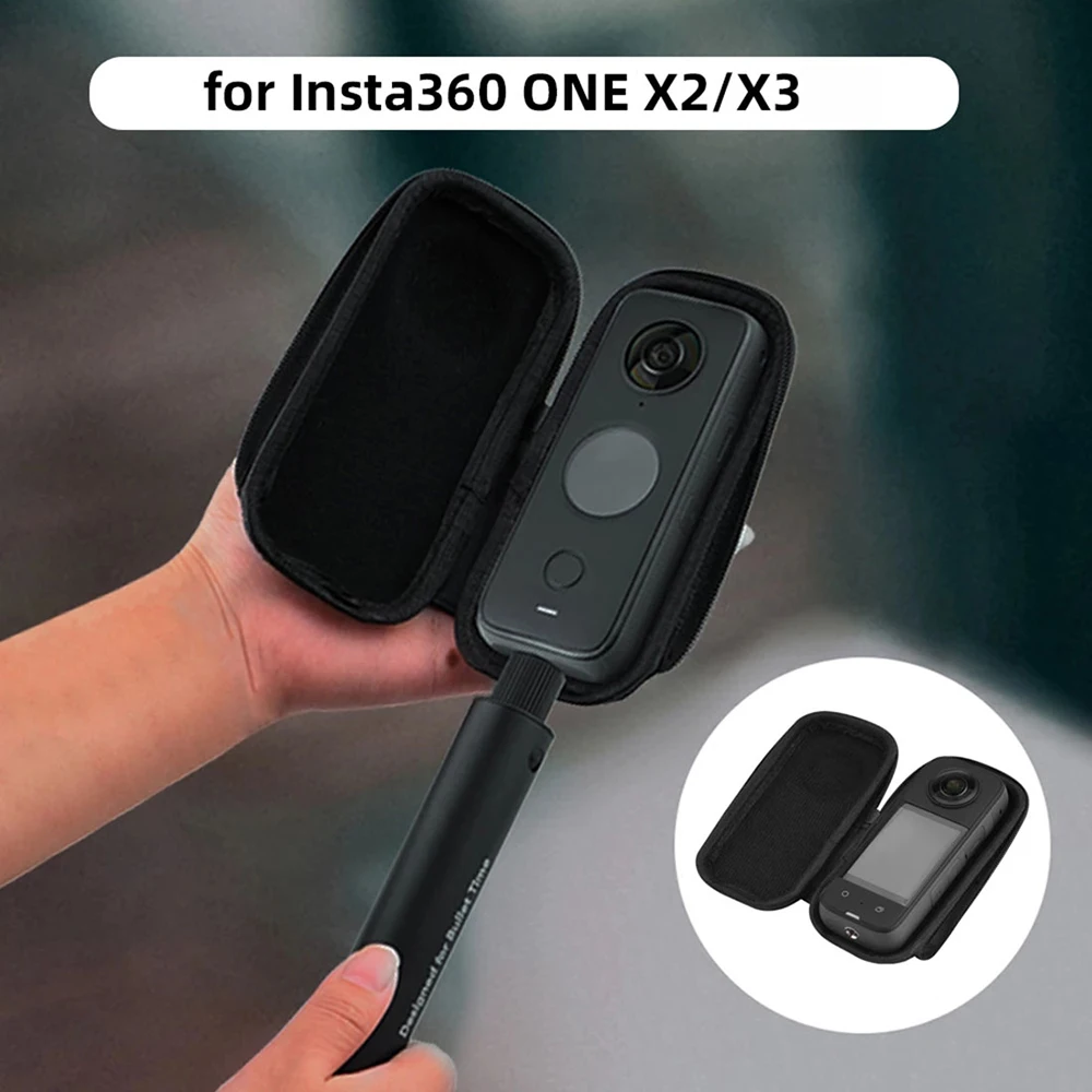 Mini Storage Case for Insta360 X3 / X2 Sport Camera Protector Portable Storage Case PU Bag for Insta 360 X3 Accessories
