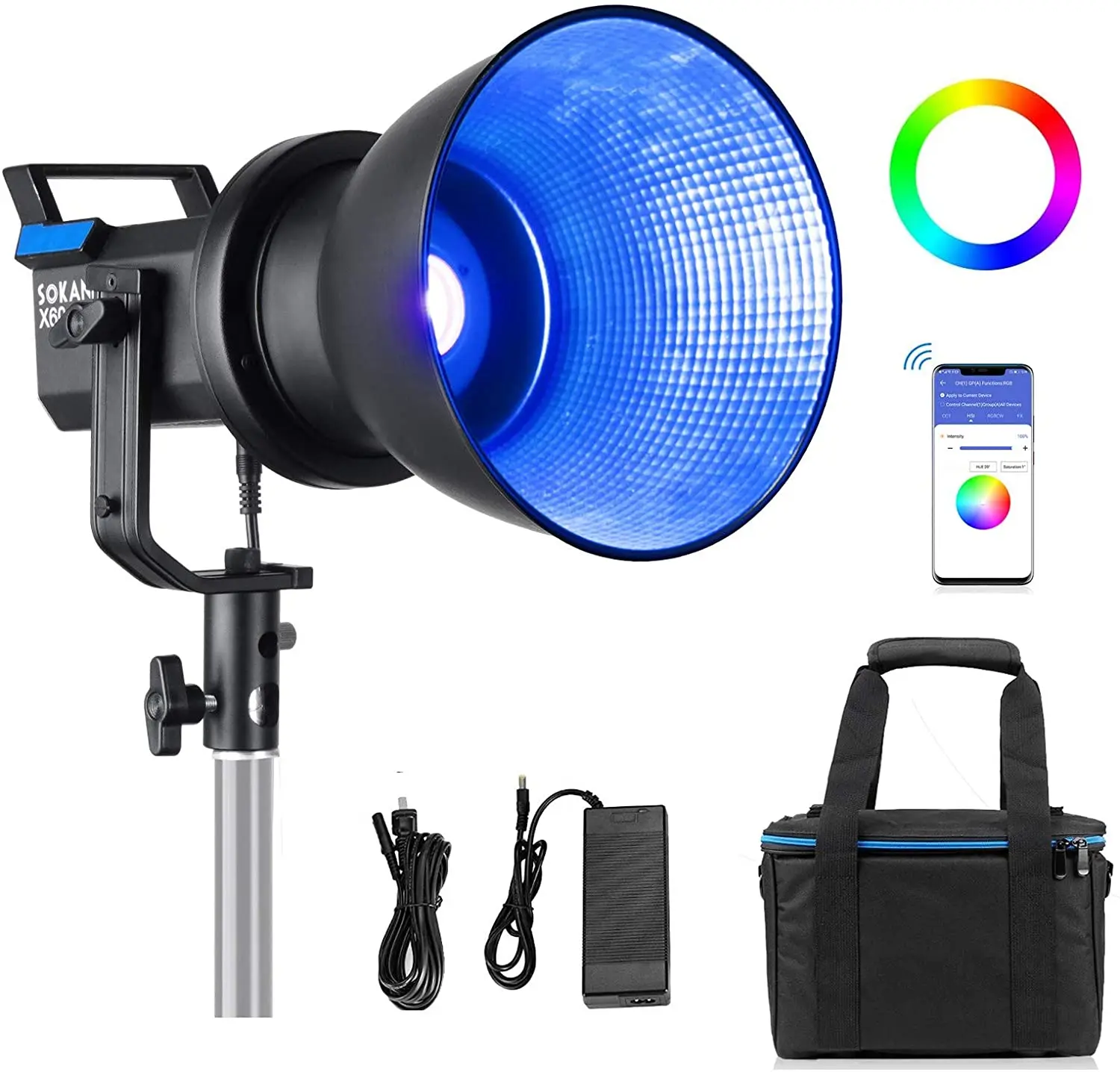 

Sokani X60 2800k-10000K RGB LED Video Light with APP Control Lighting for Photography Video Recording Wedding Outdoor Shooting
