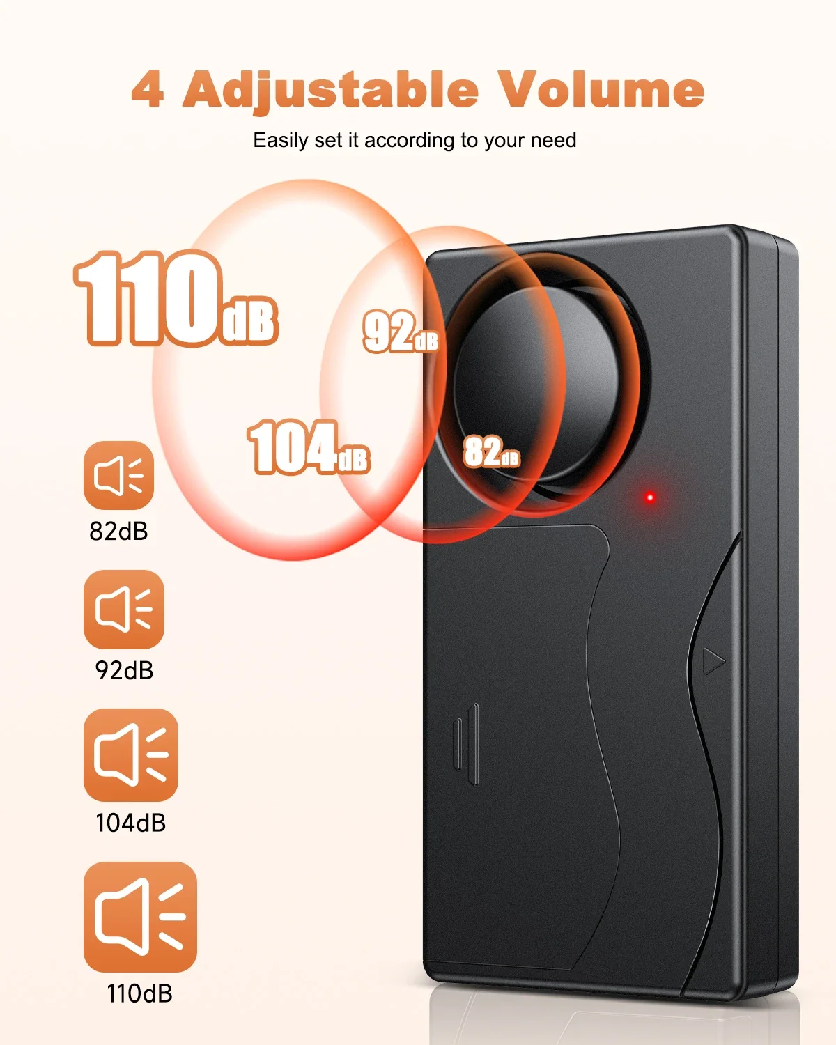 High-Decibel Wireless Anti-Theft Vibration Alarm with Remote Control