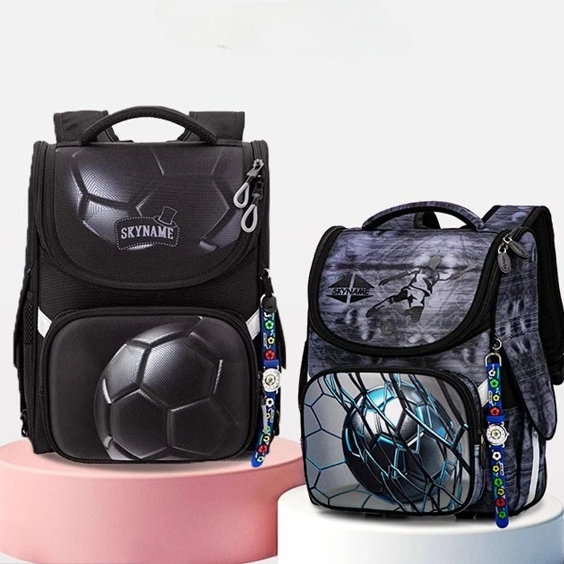 جديد 1-2 الصف العظام على ظهره للبنين الكرتون ثلاثية الأبعاد كرة القدم حقيبة مدرسية للأطفال على ظهره المدرسة الابتدائية حقائب الكتب مقاوم للماء