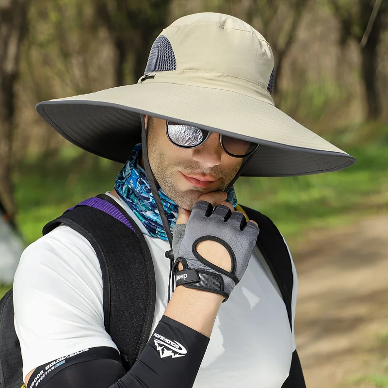 Sombrero de cabeza grande para hombre, al aire libre de pescador gorra de pesca, montañismo, 60-65cm de circunferencia