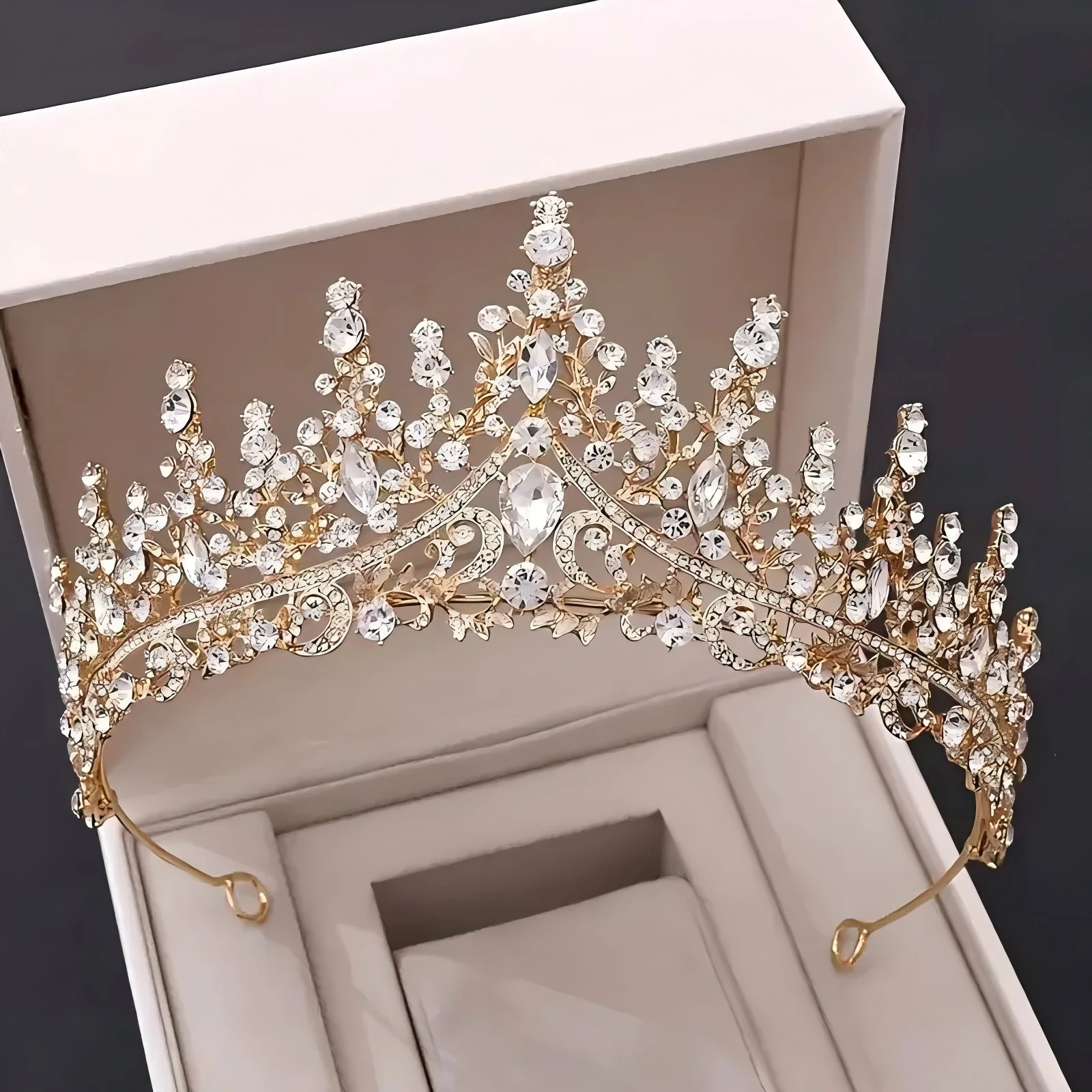 Baroque Queen Crown Elegant Rhinestone Hairband 1pc Suitable for Wedding Parties Wearing Women's Hair Accessories Gifts