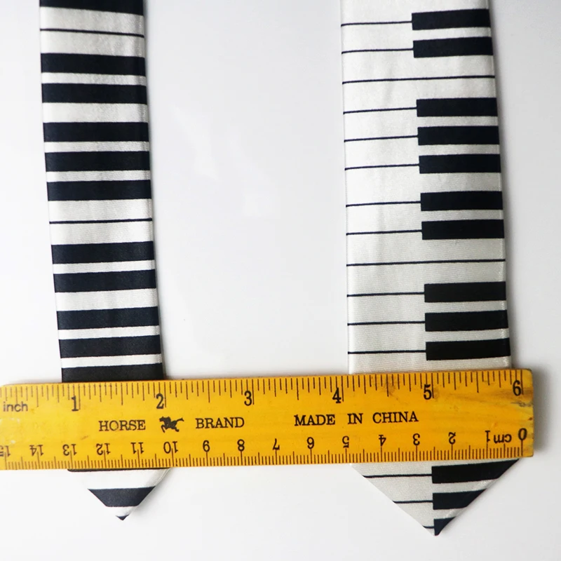 Mens 5cm Polyester Tie Skinny Musical Neckties Piano Notes Guitar Printed Colorful Cravat Wedding Party Ties Suit Gift