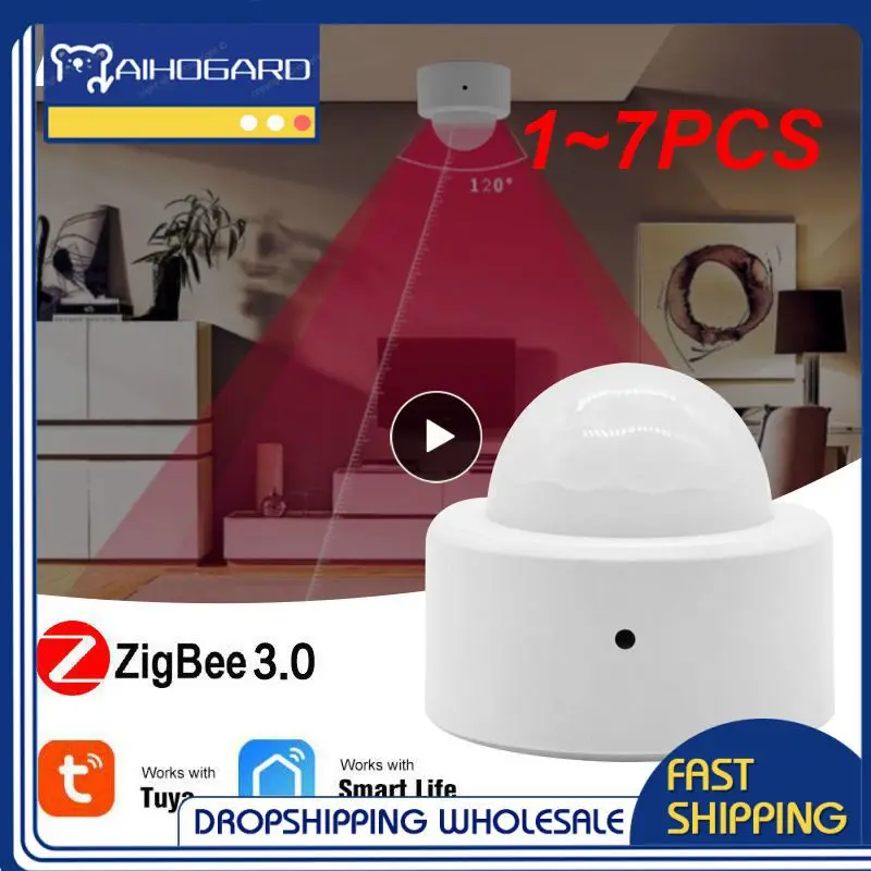 

1~7PCS Tenky Tuya Zigbee Presence Sensor Human Body Sensor Body Movement Mini PIR Motion Sensor Smart Home Automation