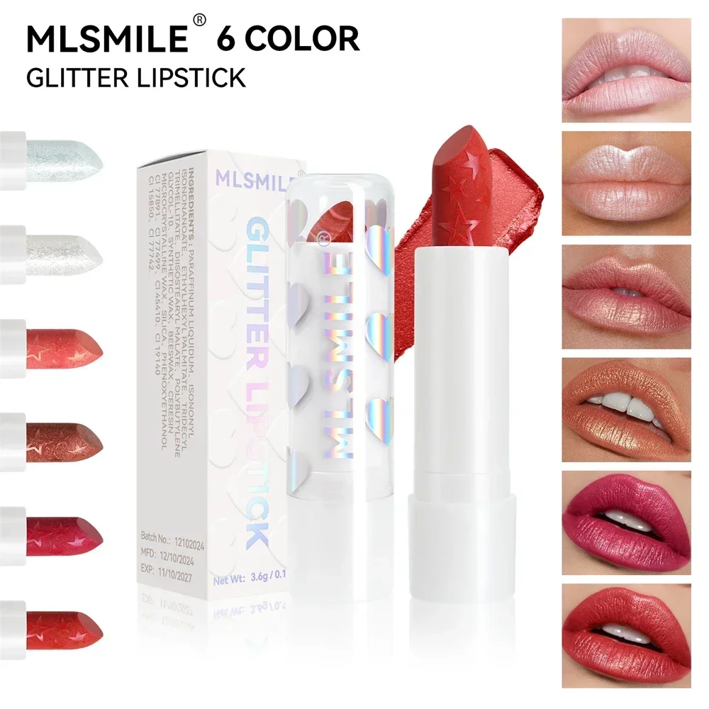Lipstick set diamond pearlescent waterproof long lasting non-stick cup matte velvet shiny lip makeup set