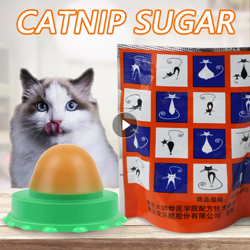 Nutrition Cat Catnip Ball Dust Cover Round Safe Catnip Snack Lick Candy Vitamin Pudding Catnip Lollipop For Cat Kitten Ragdoll