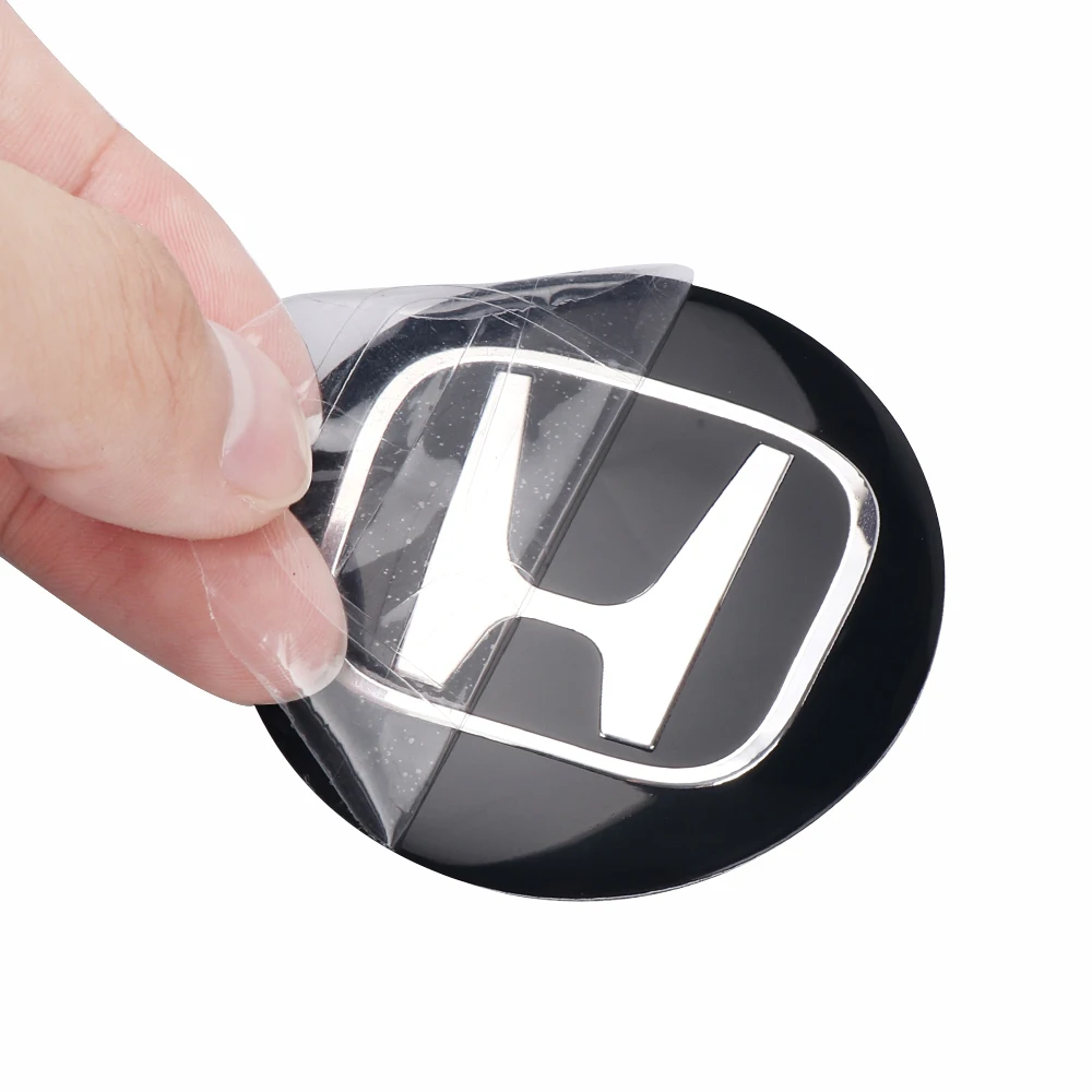 Car Styling Aluminum Wheel Center Hub Caps Stickers 4Pcs For Honda