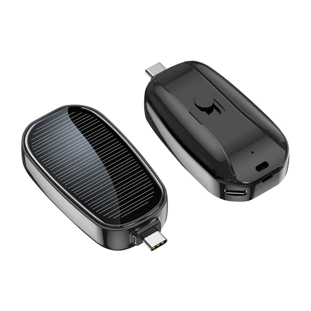 Banque d'énergie solaire 1200mAh chargeur Portable porte-clés chargeur de batterie externe charge rapide Powerbank Mobile pour iPhone Type C