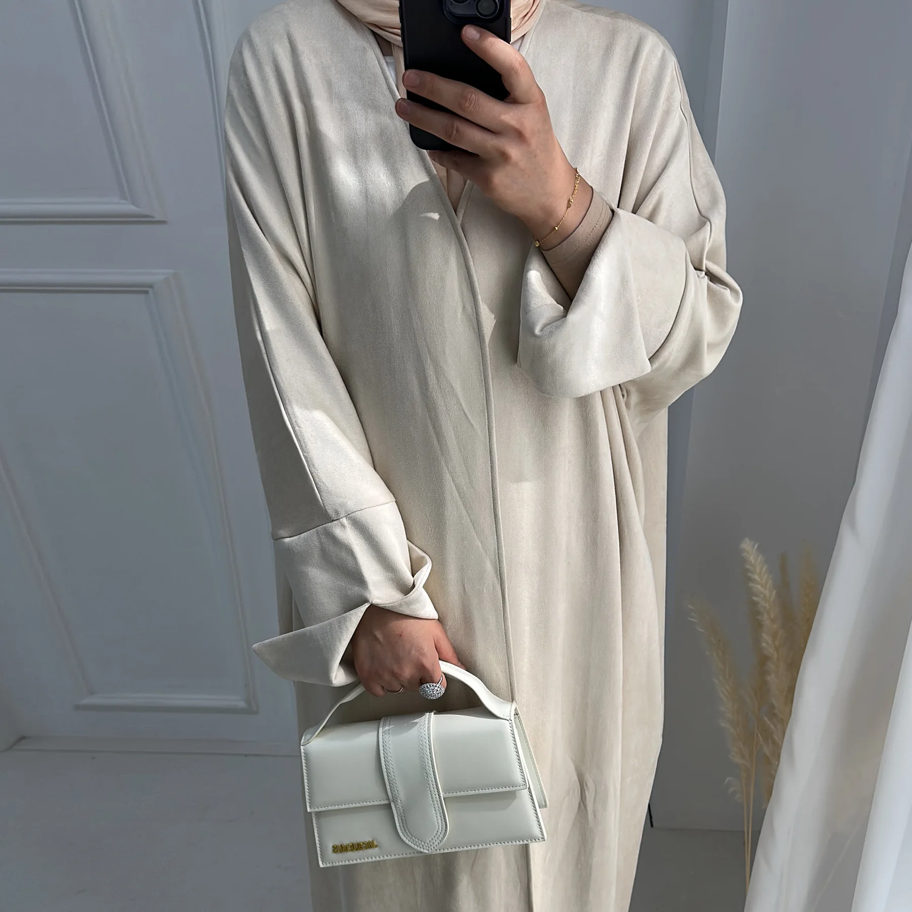 Winter Abaya Dubai Thicked Deer Velvet Abayas Cardigan for Muslim Warm Dress Women Turkey Kimono Coat Autumn Islamic Clothing