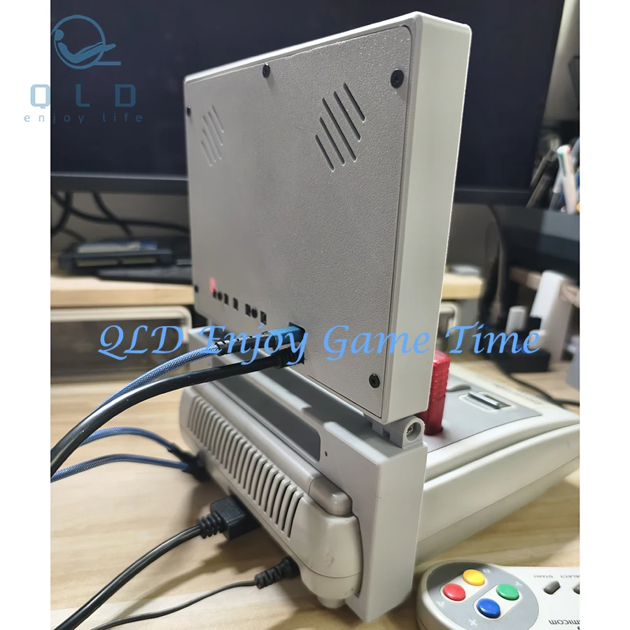 8인치 4:3 LCD SFC 게임 콘솔 휴대용 디스플레이 화면, SNES AV 출력용 고음질 스테레오 기능이 있는 접이식 미니 모니터