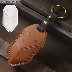 Premium Alcantara Suede Leather Car Key Case - Luxury Protector Accessories (BROWN)