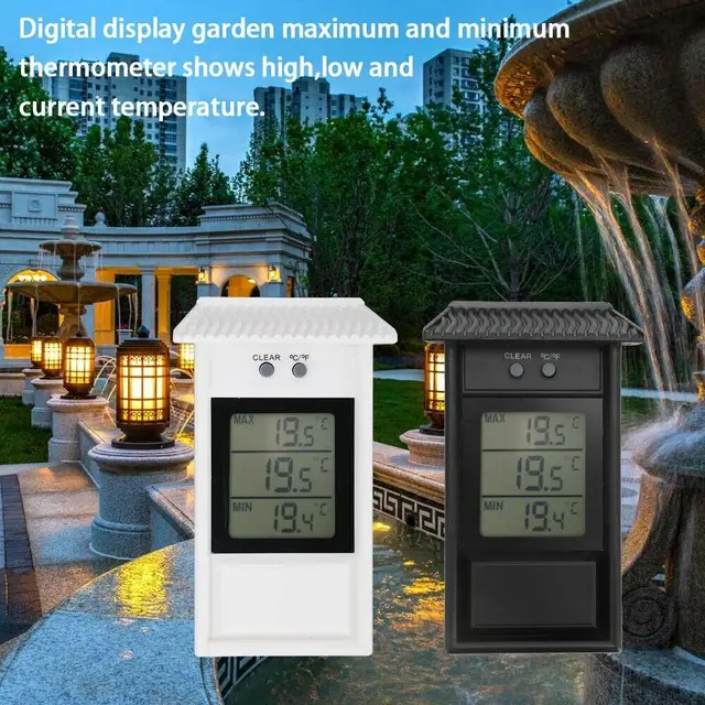 Hőmérsékleti Mérő Beltéri Kültéri Digitális Hőmérséklet Mérése Vízálló Maximális És Minimális Üvegházhatású Hőmérő Lcd - Image 2