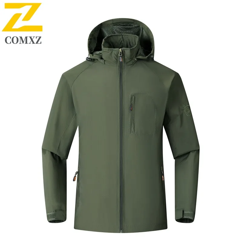 COMXZ Multi Pocket Coat Loose Windproof Outdoor Travel Work Biker Jacket Adventure Breathable Wear Resistant Men's Outerwear