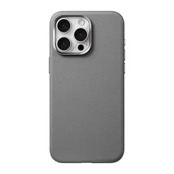 Luxury Retro Business PU Leather Magnetic Phone Case - Slim Shockproof Cover, Magsafe Compatible. for iPhone 15 Pro Max (Gray SMPW CC)