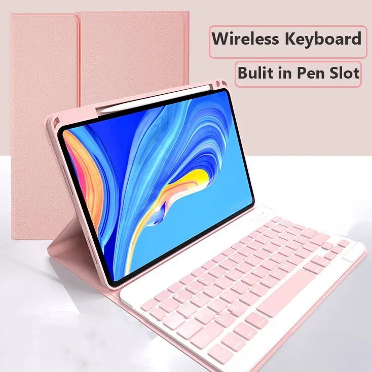

Keyboard Case For Huawei Matepad T10S T10 Pro 10.8 Matepad 10.4 11 M6 10.8 Smart Flip PU Leather Cover With Pencil Holder