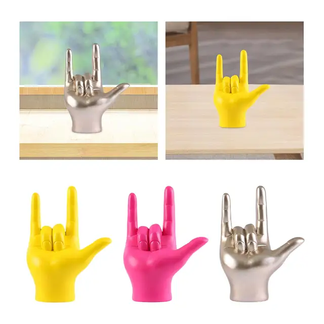 Rock On Finger Gesture Statue Figurine 4