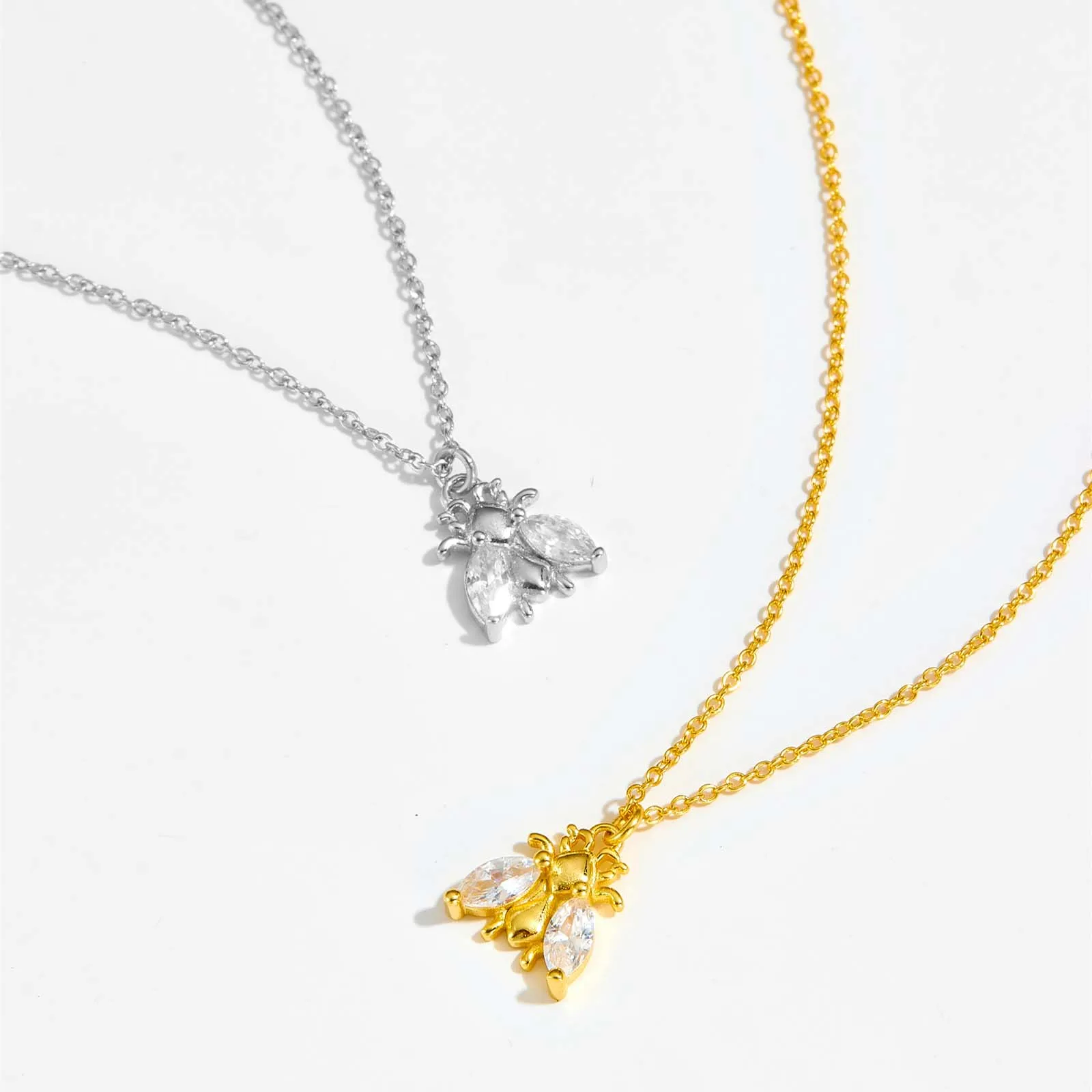 Silver Pendant Jewelry 925 Sterling Silver Winter Bee Collection Gems Tiny Piercing Drop Animal Pendant Jewelry Climber Clips Women Jewels